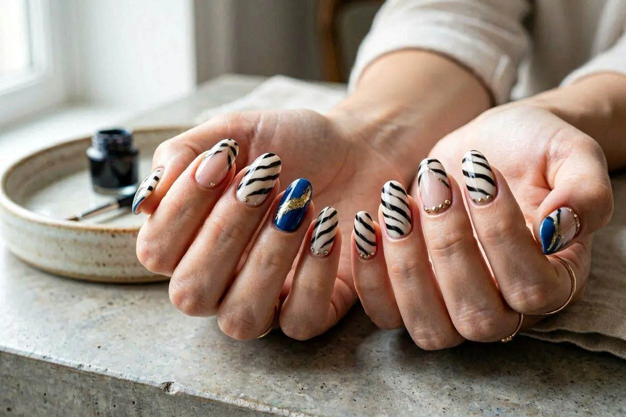 Abstract Modern Artistic Zebra Nails
