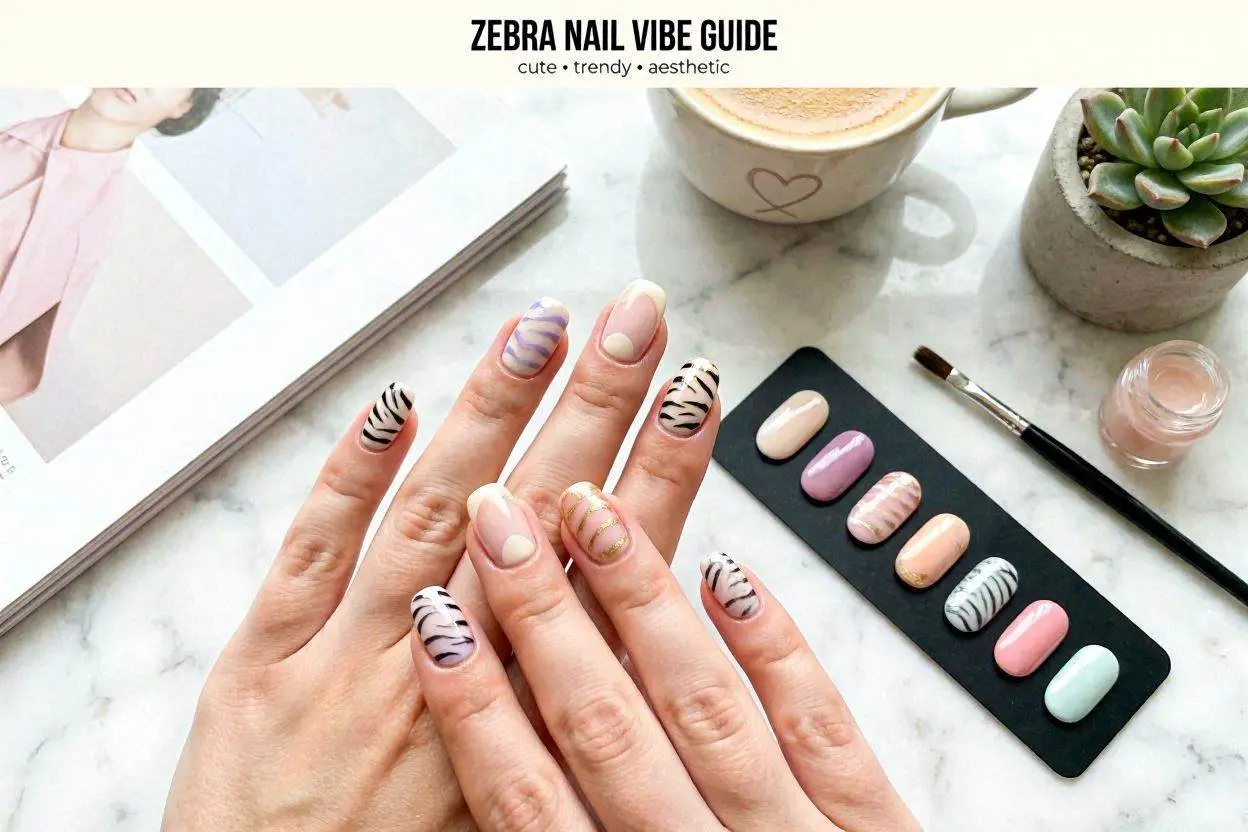 Aesthetic Zebra Nails