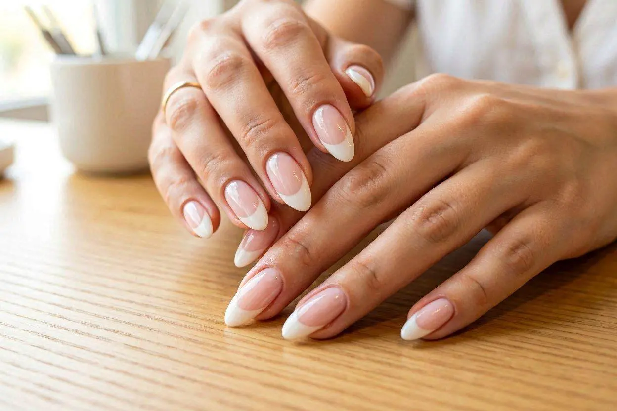Top 12 French Tip Nail Shapes You Need to Try 2 Almond French Tip Nail Shapes