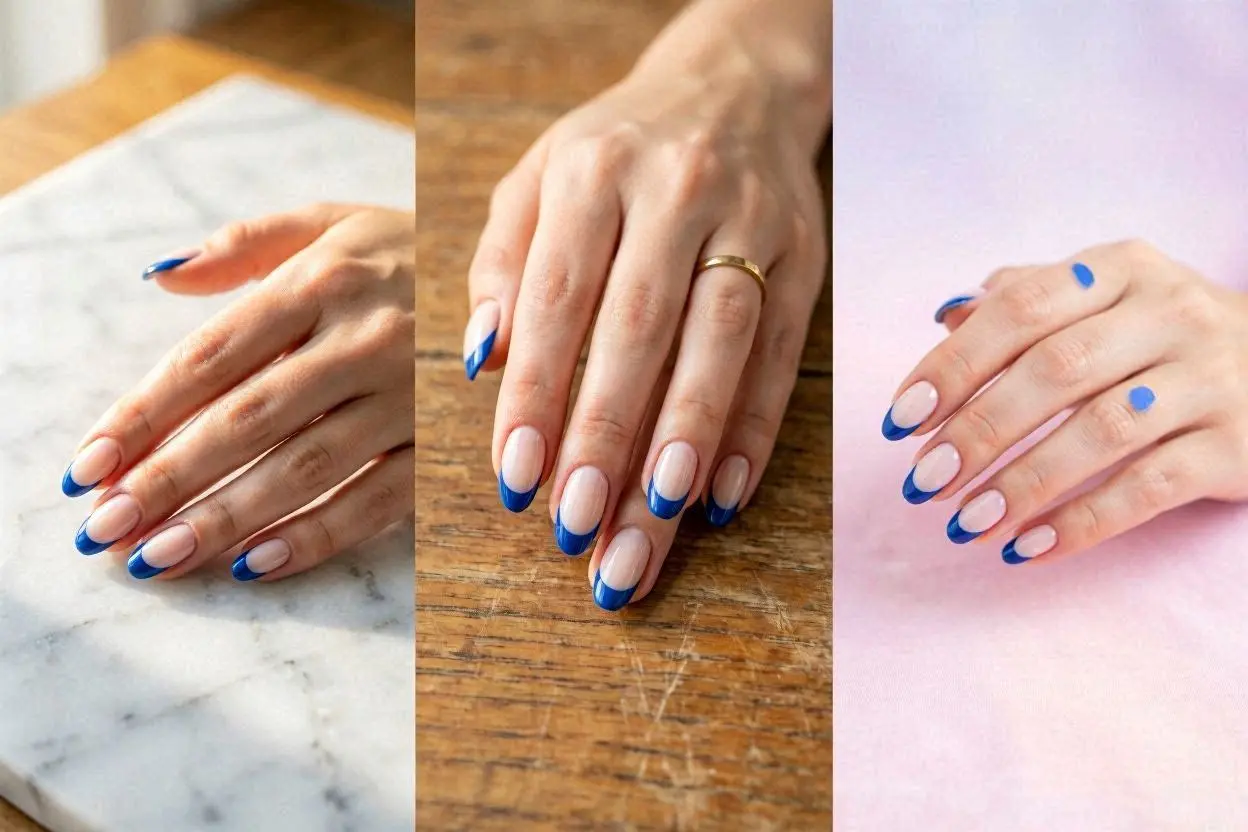 Blue French Tips Nail