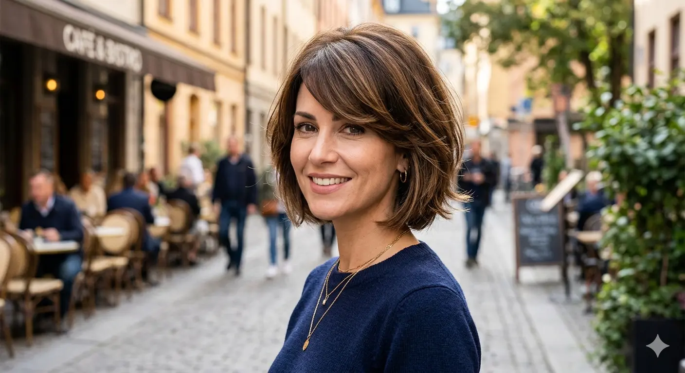 Bob with Side-Swept Bangs Hairstyle