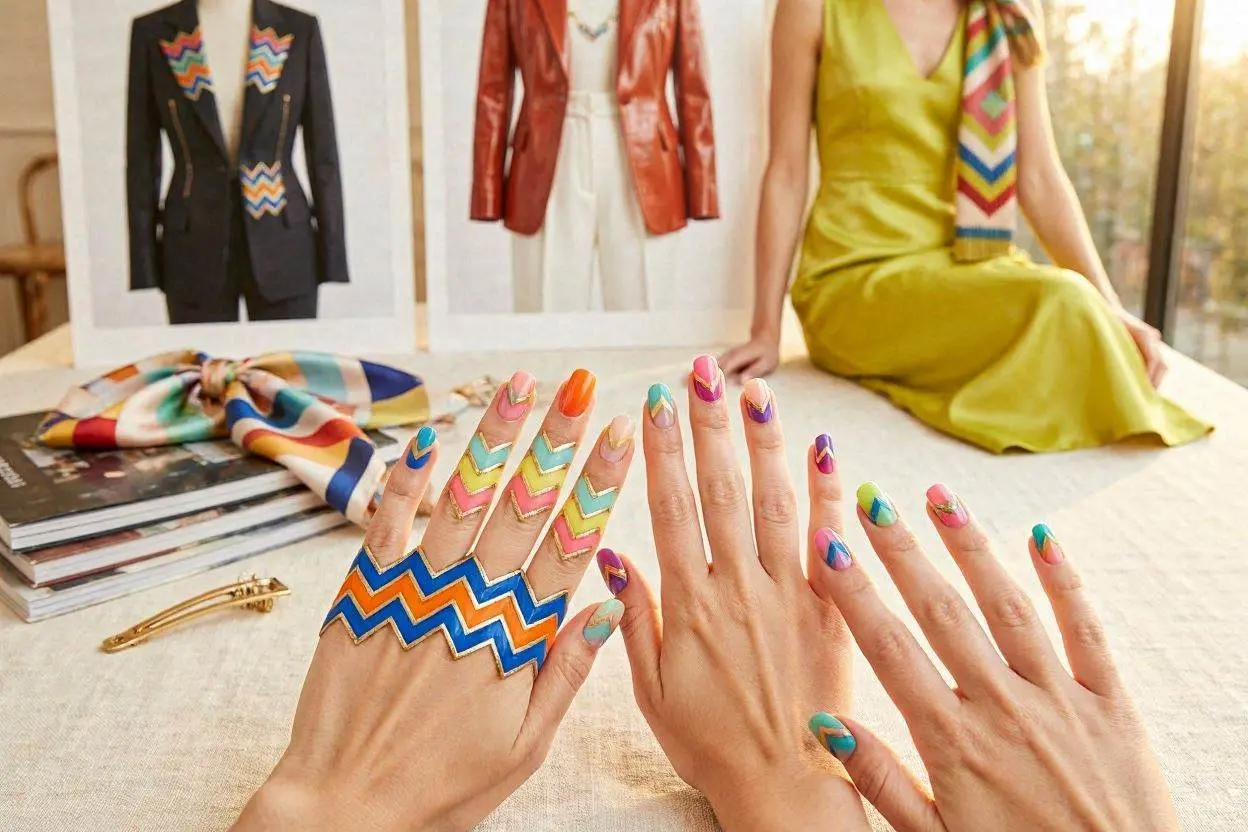 150+ Zig Zag Nails Designs Perfect for Every Vibe 3 Bright and Colorful Zig Zag Nail Ideas