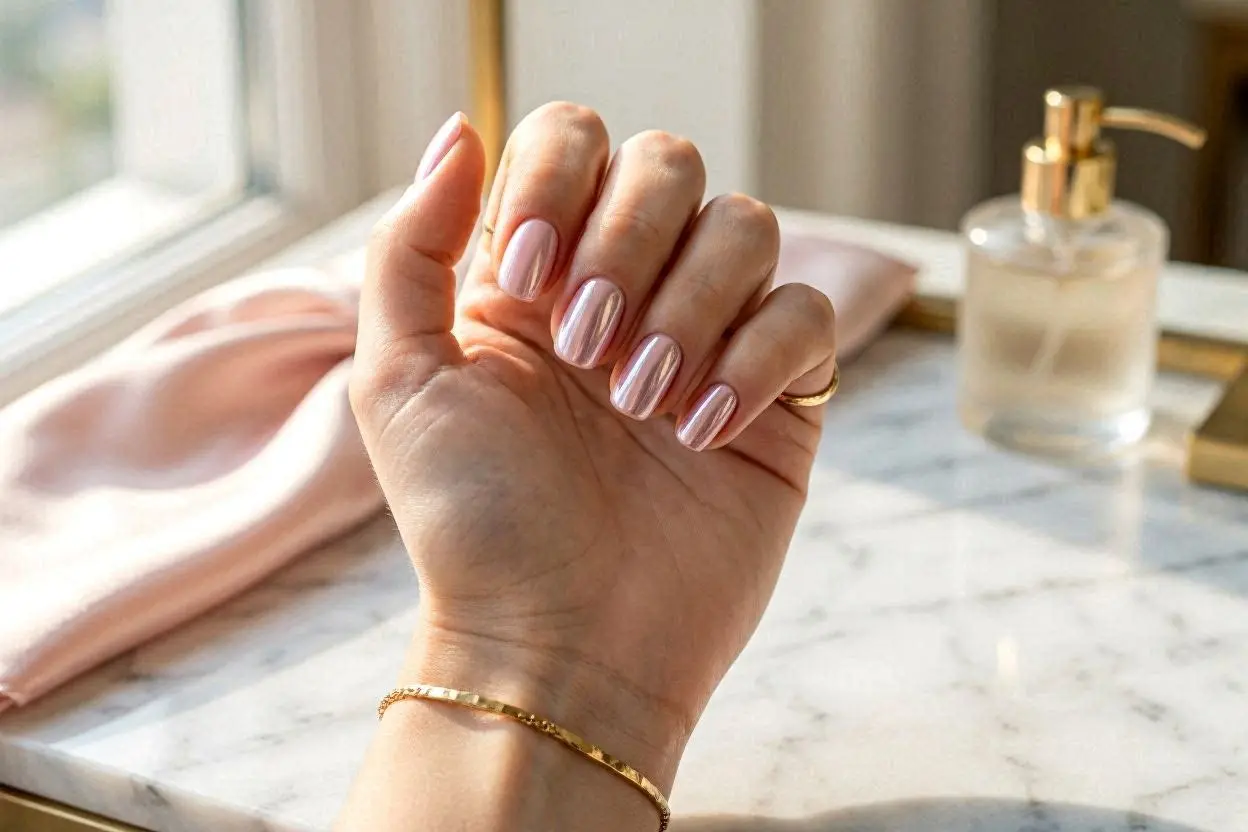 Chrome Baby Pink Nails Ideas