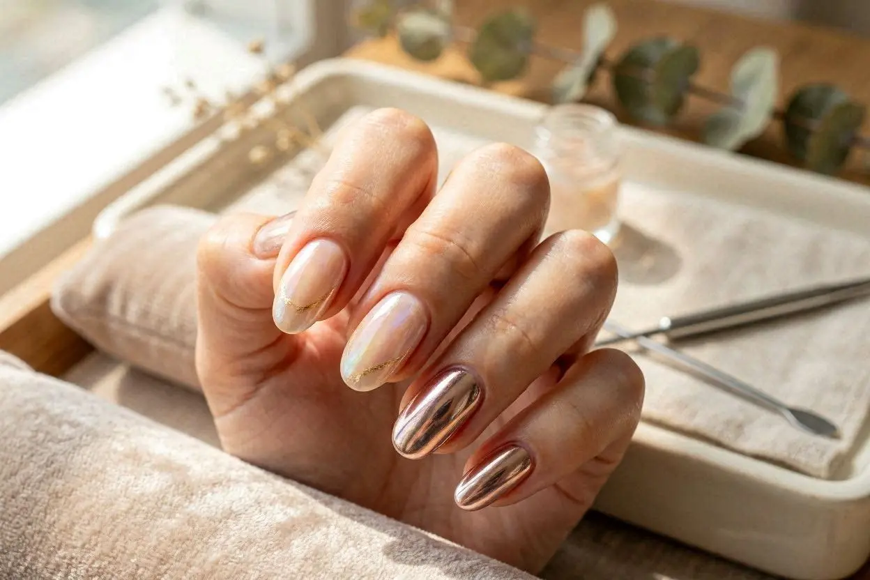 Chrome & Glazed Nails