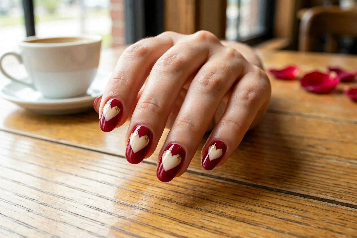 Classic Valentine Nails