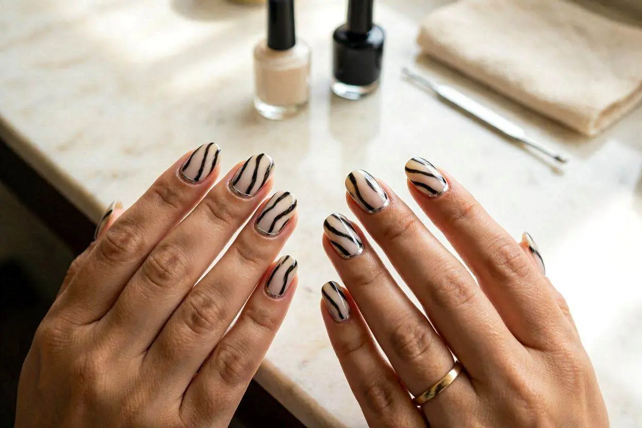 Classic Zebra Print Nails