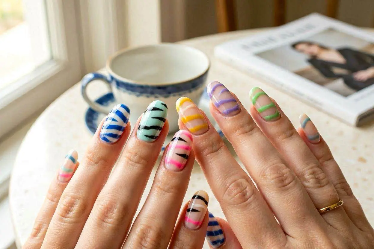 Color Zebra Print Nails