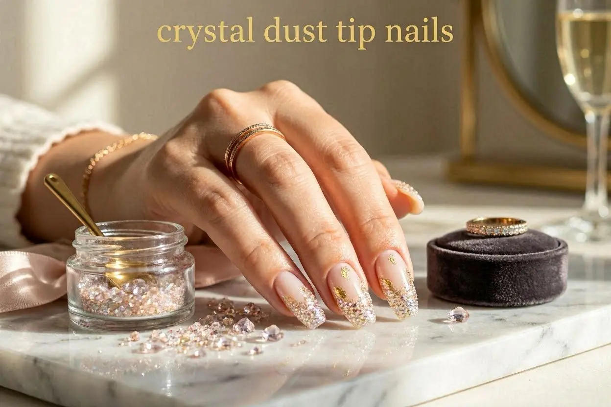 Crystal Dust Tip Nails