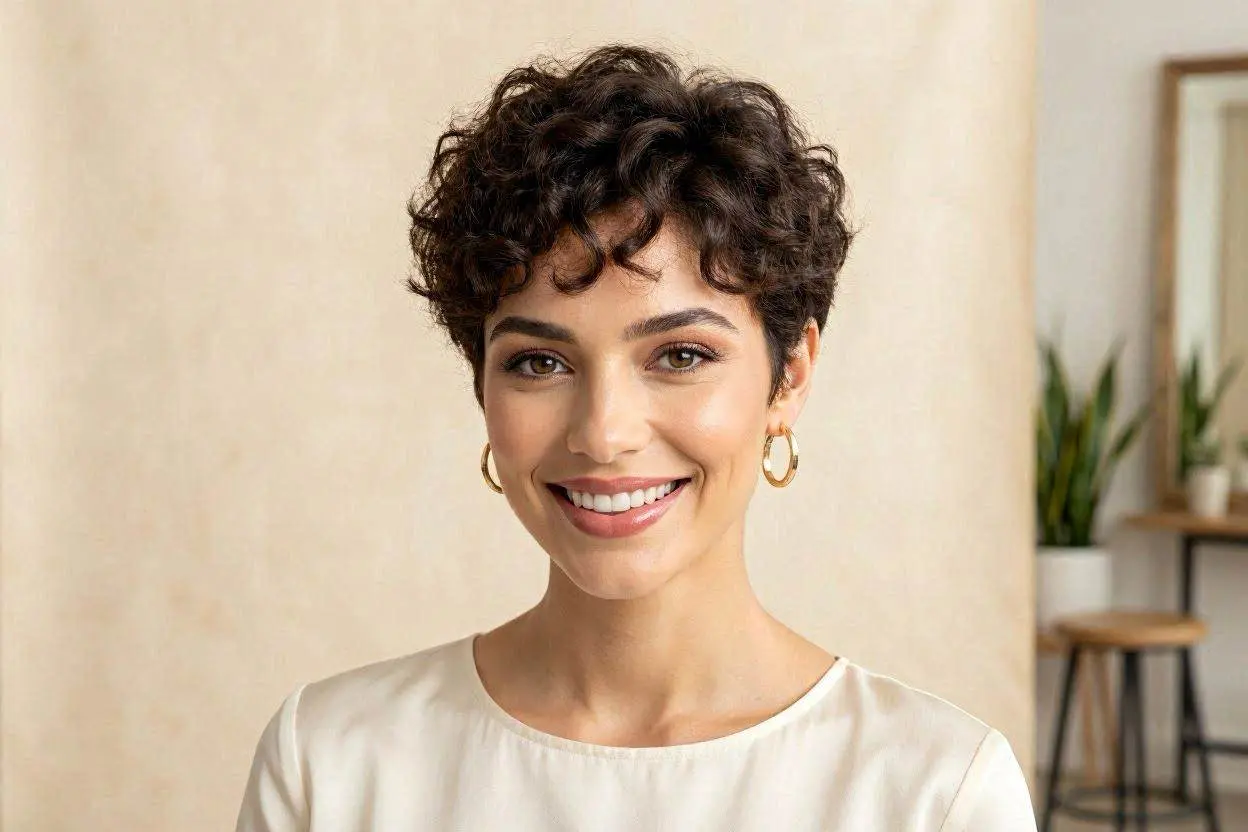 Curly Pixie Haircut For womens