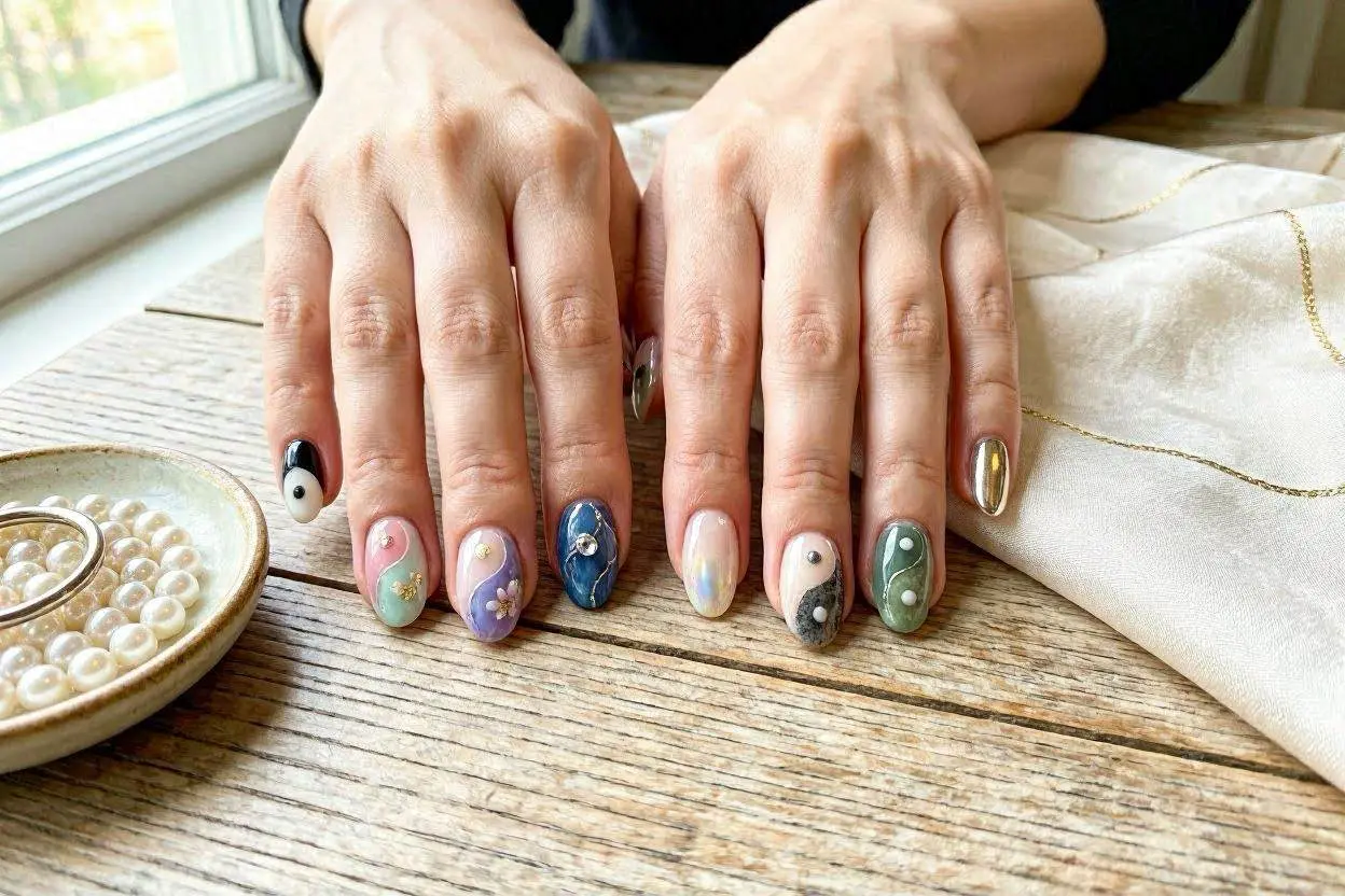 Cute and Creative Yin Yang Nail Ideas