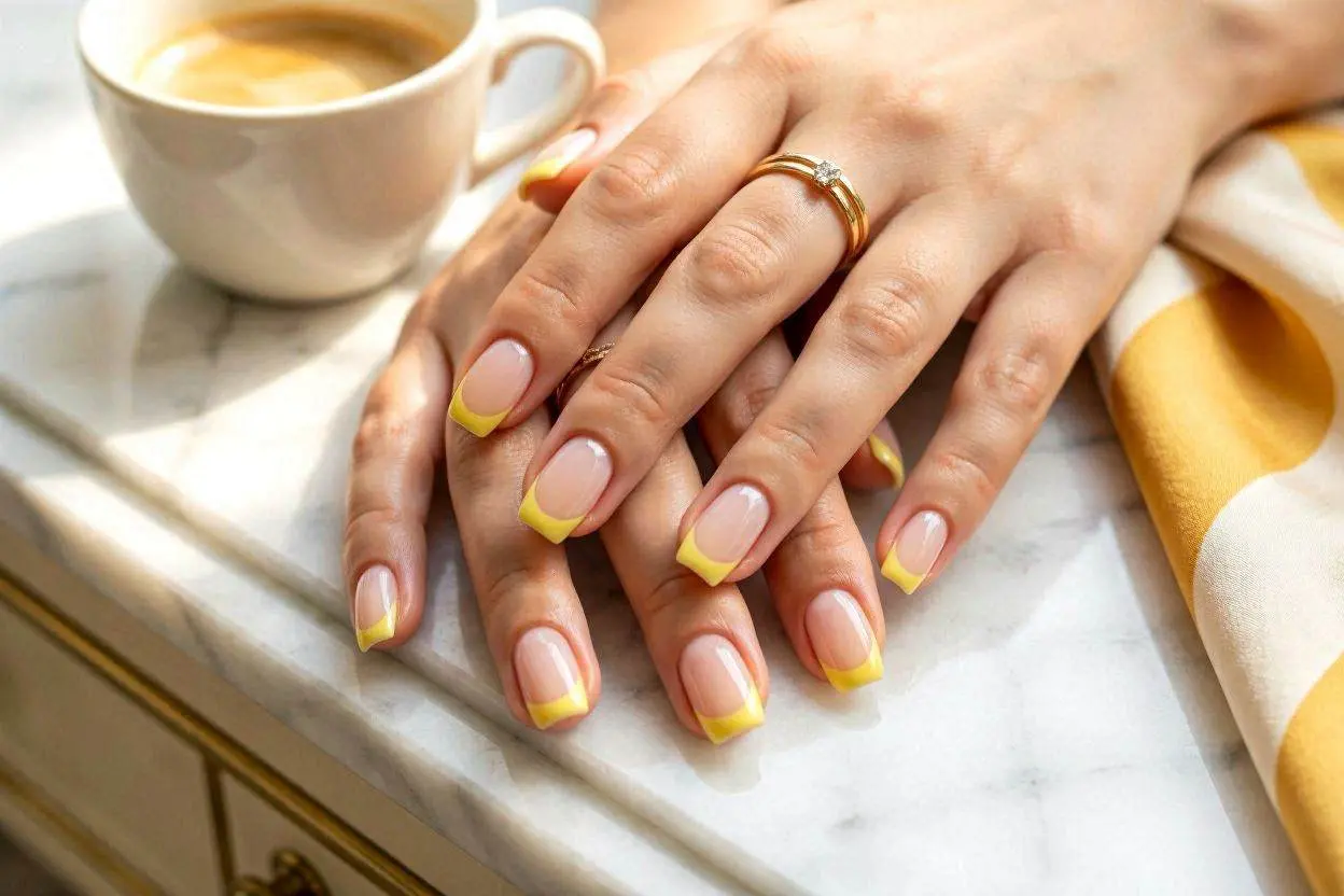 200+ Yellow Nail Ideas That Will Brighten Your Entire Look in 2026 3 Elegant French Tip Yellow Nails