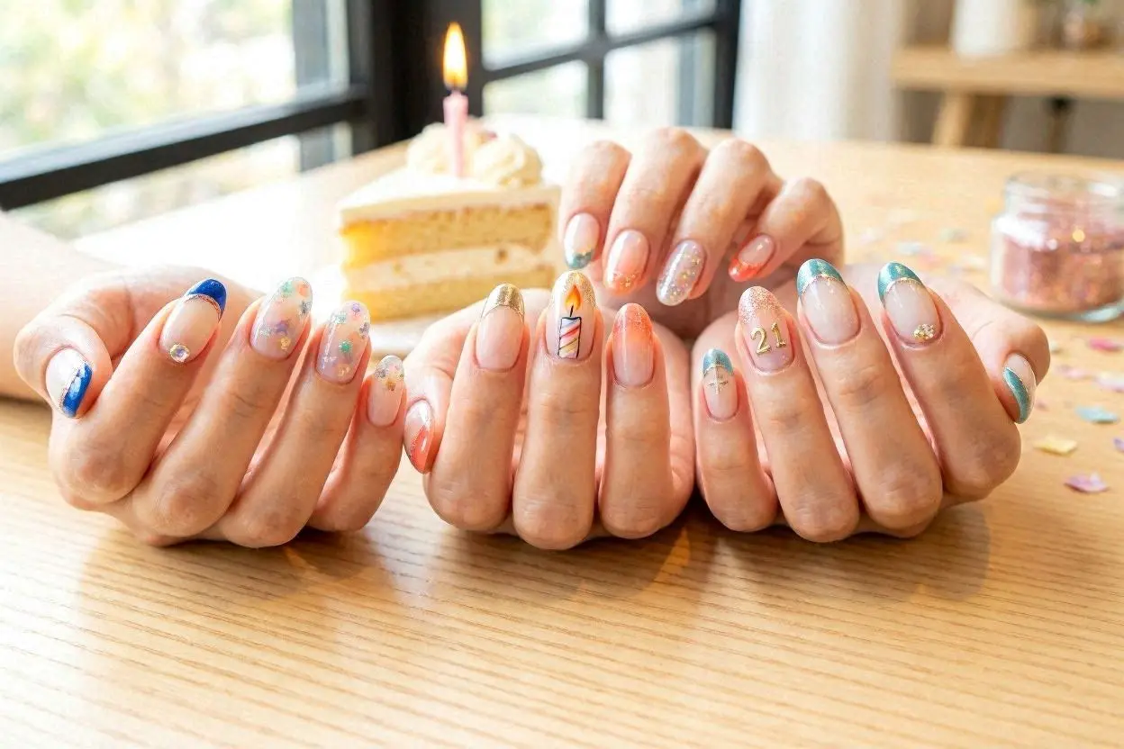 300+ Birthday Nail Ideas That Will Make Your Birthday Special 7 French Tip Birthday Nails Ideas