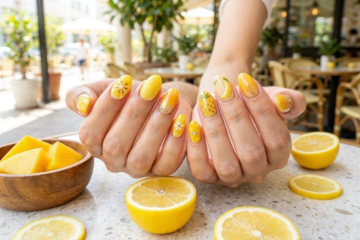 200+ Yellow Nail Ideas That Will Brighten Your Entire Look in 2026 11 Fruit-Inspired Yellow Nail Ideas