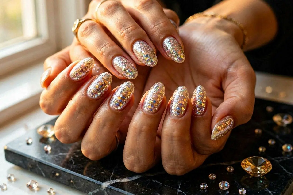 Full Glitter Tips Nail