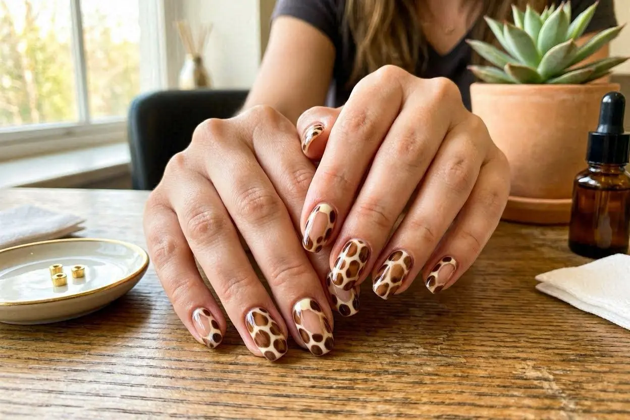 Giraffe Print Nails