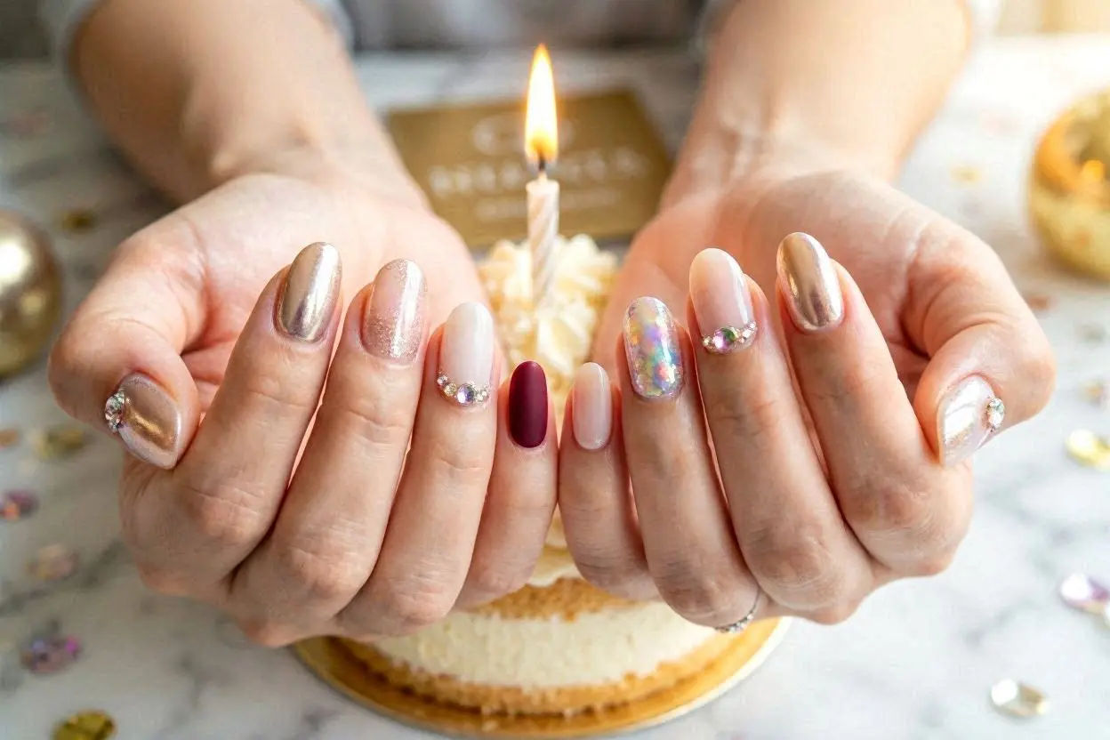 300+ Birthday Nail Ideas That Will Make Your Birthday Special 3 Glam Birthday Nails Ideas