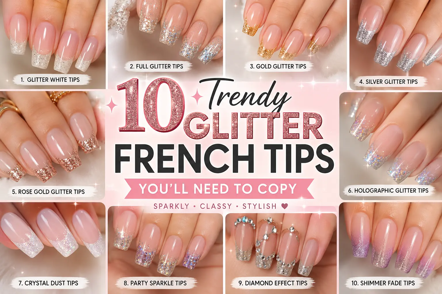 Glitter French Tips Nail