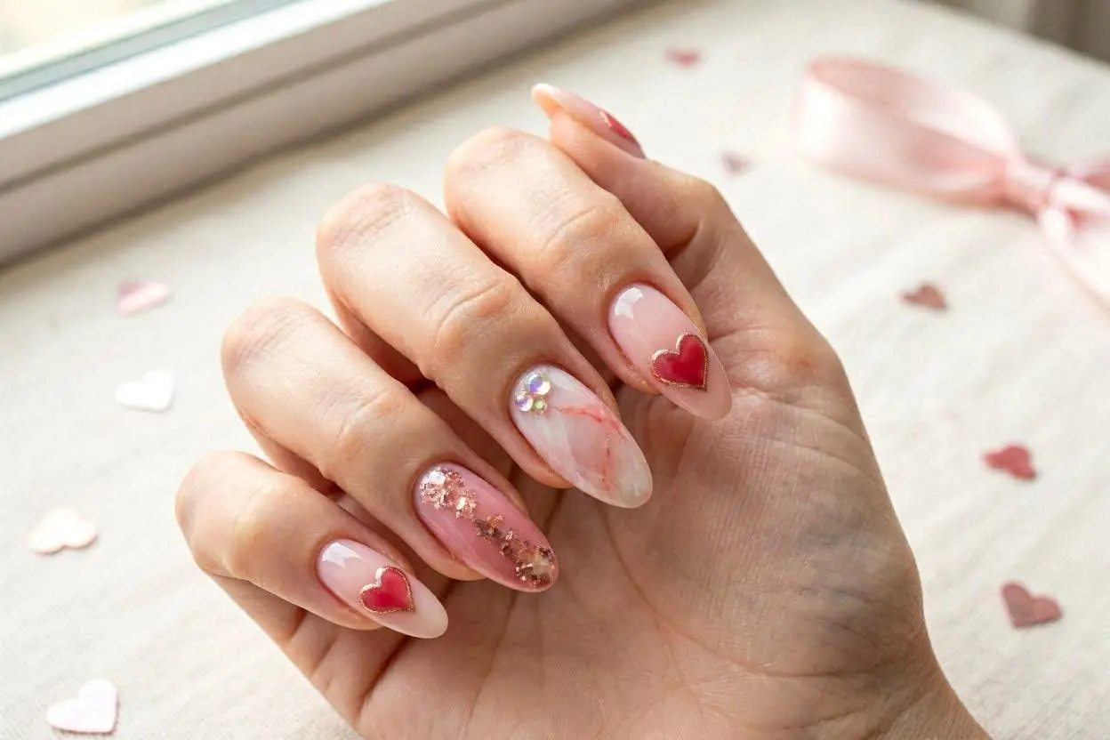Long Valentine Nails
