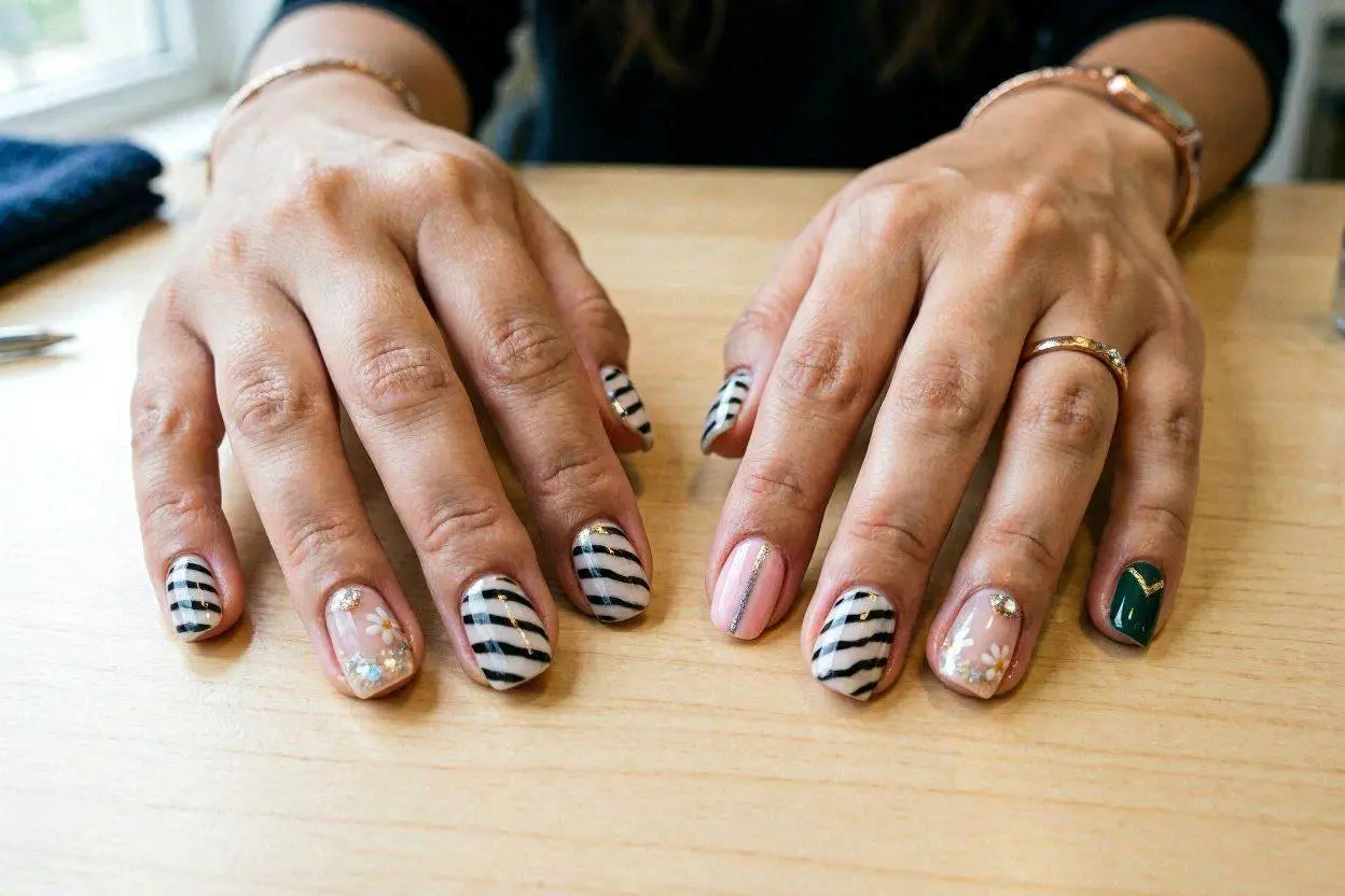 Mix Match Combining Zebra Nails