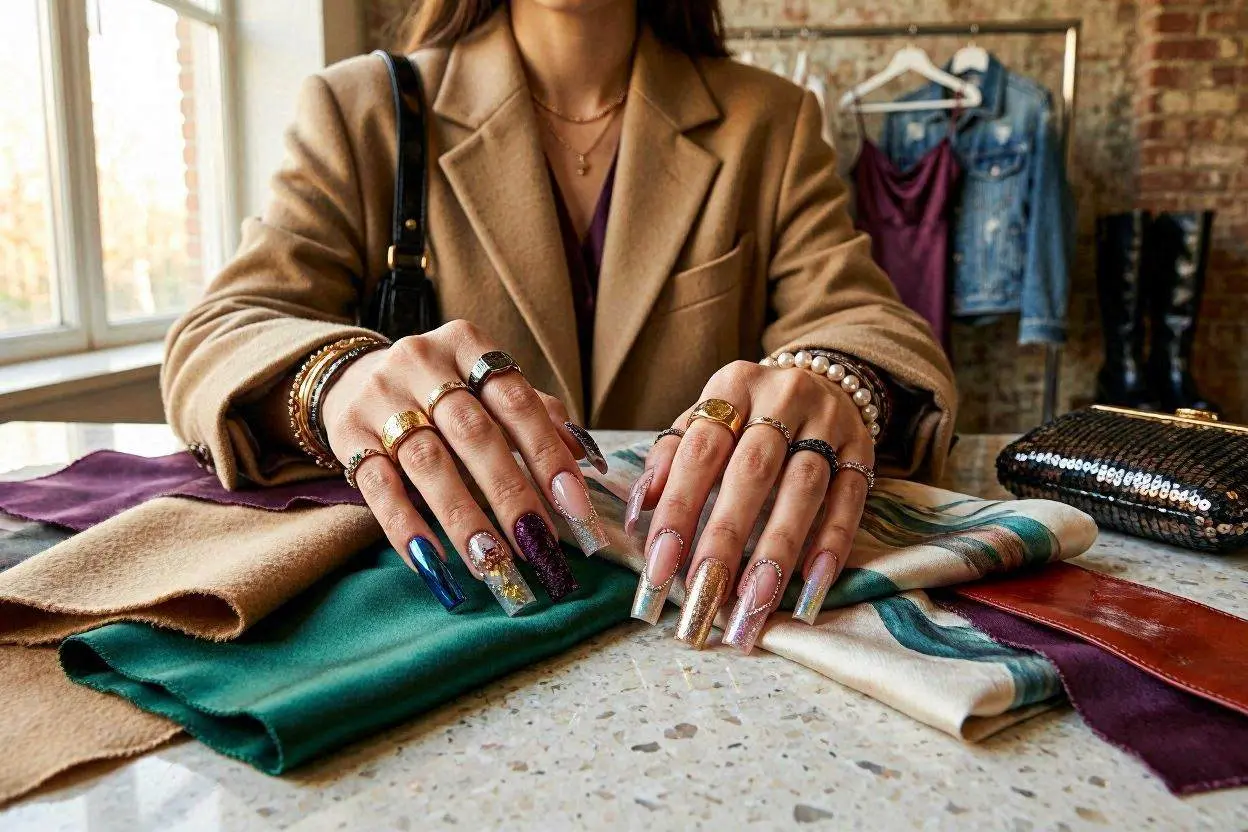 140+ XXL Nail Ideas That Are Bold, Trendy, and Impossible to Ignore 18 Mixed Texture and Combo Nail Ideas