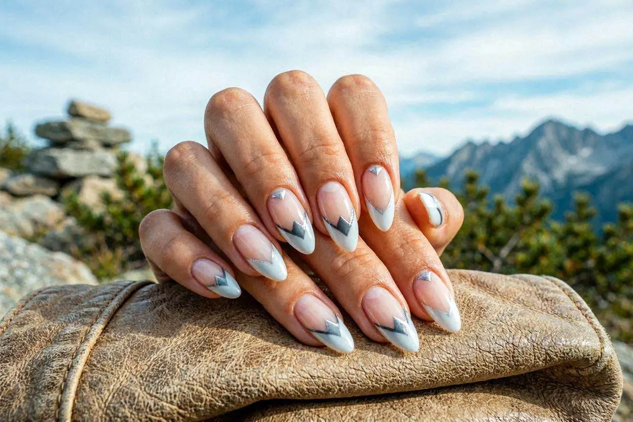 Top 12 French Tip Nail Shapes You Need to Try 13 Mountain Peak French Tip