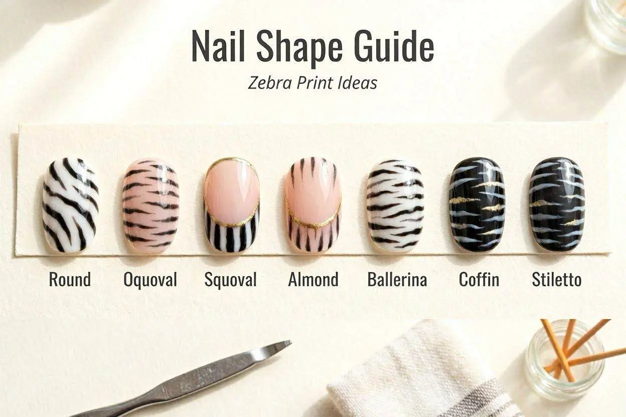 Nail Shape Guide for Zebra Prints