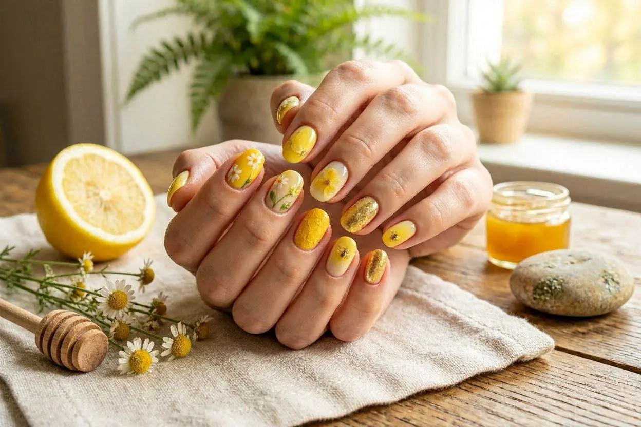 200+ Yellow Nail Ideas That Will Brighten Your Entire Look in 2026 12 Nature-Inspired Yellow Nail Ideas