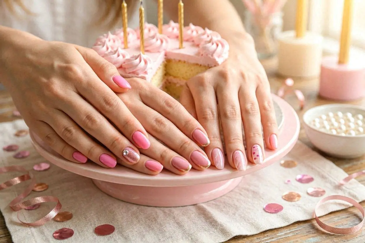 300+ Birthday Nail Ideas That Will Make Your Birthday Special 4 Pink Birthday Nails Ideas
