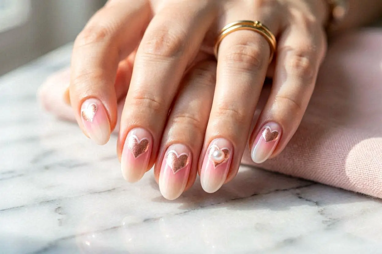 Pink Valentine Nails