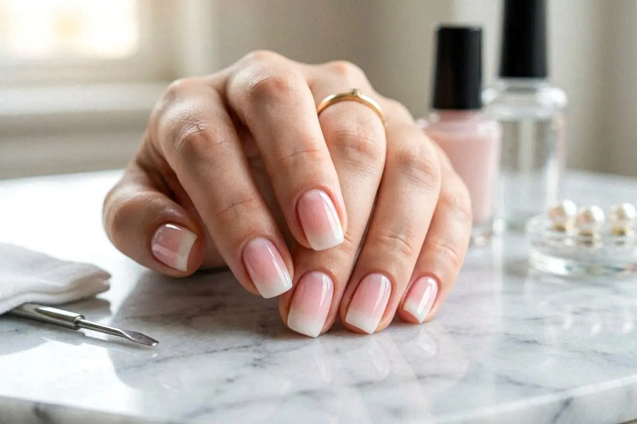 Pink to White Ombre