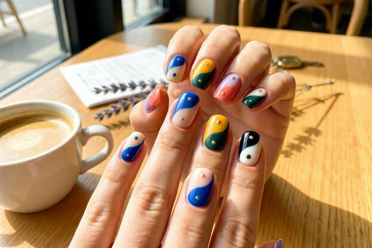 Popular Color Yin Yang Nails