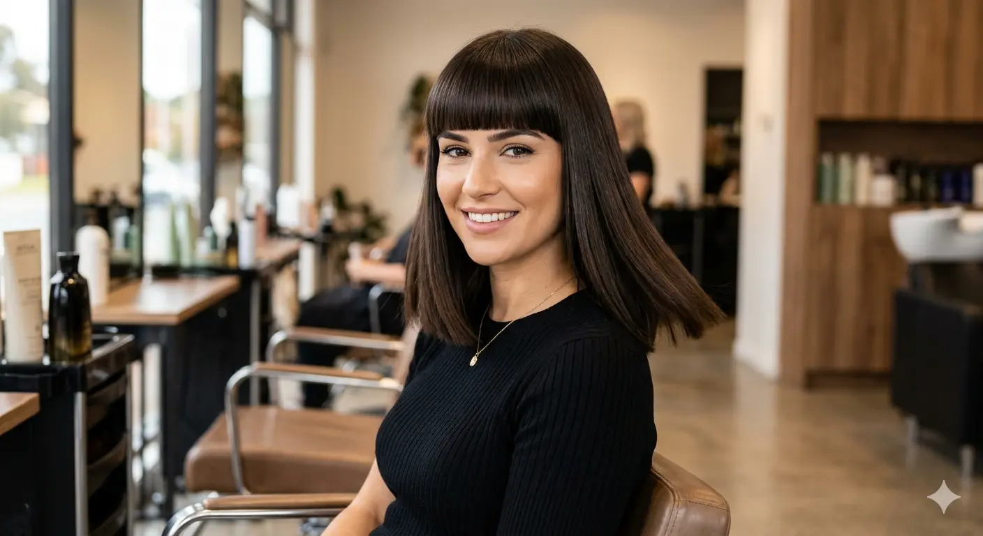 Precision-Cut Fringe Hairstyle For Womens