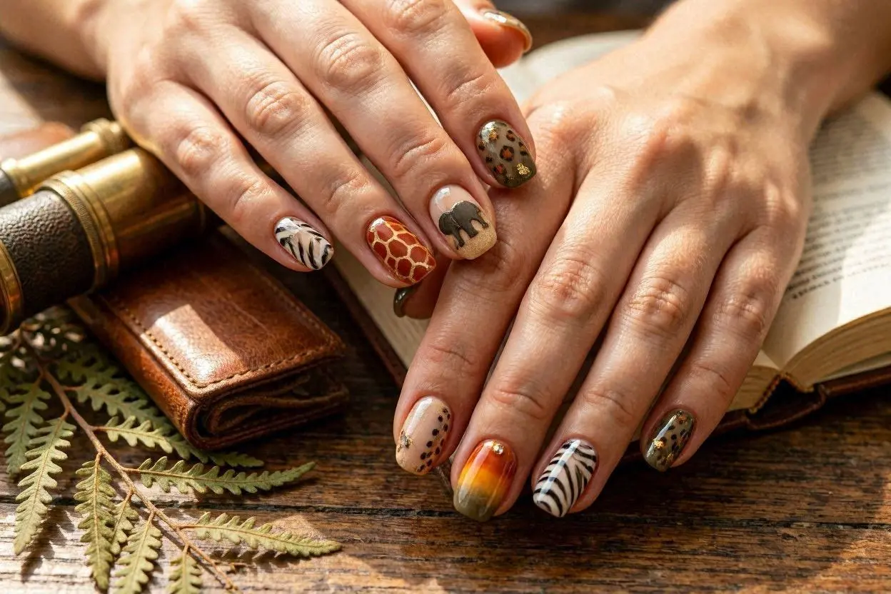 Safari Animal Mix Nails