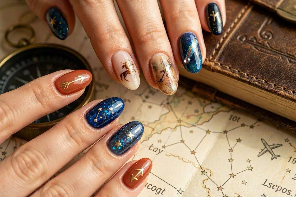 180+ Zodiac Nails Ideas for Every Star Sign in 2026 10 Sagittarius Nail Ideas