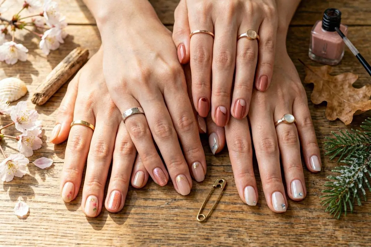 Seasonal Nude Nails Ideas