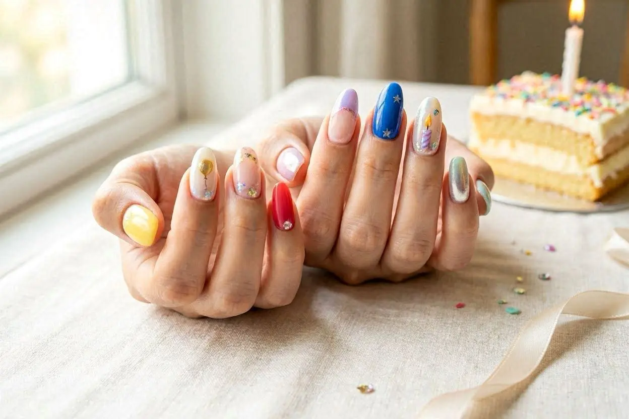 300+ Birthday Nail Ideas That Will Make Your Birthday Special 15 Shape Wise Birthday Nails