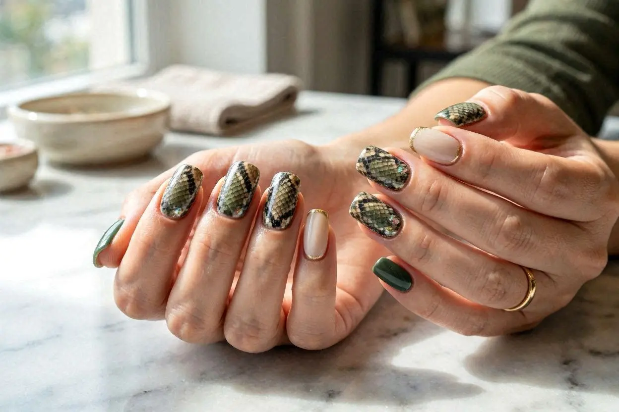 Snake Print Nails