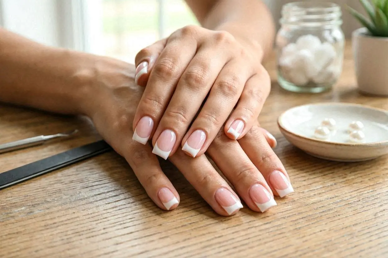 Square French Tip Nails