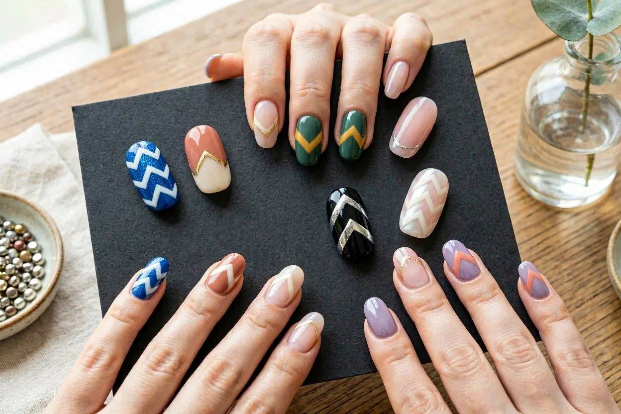 150+ Zig Zag Nails Designs Perfect for Every Vibe 9 Stylish Color Combination Ideas Zig Zag Nail Designs