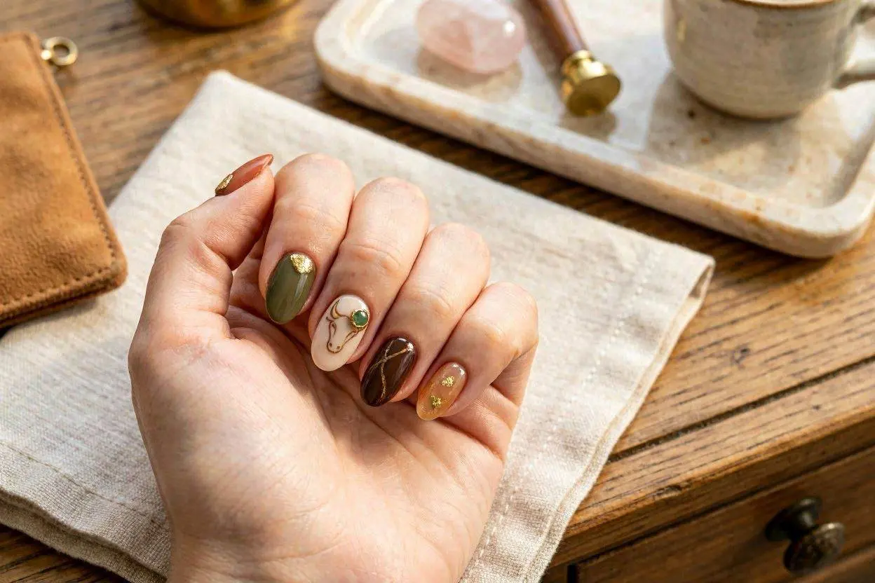 180+ Zodiac Nails Ideas for Every Star Sign in 2026 3 Taurus Nail Ideas