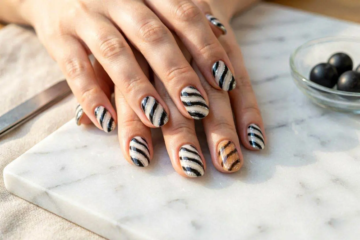 Texture Finish Taking Zebra Nails