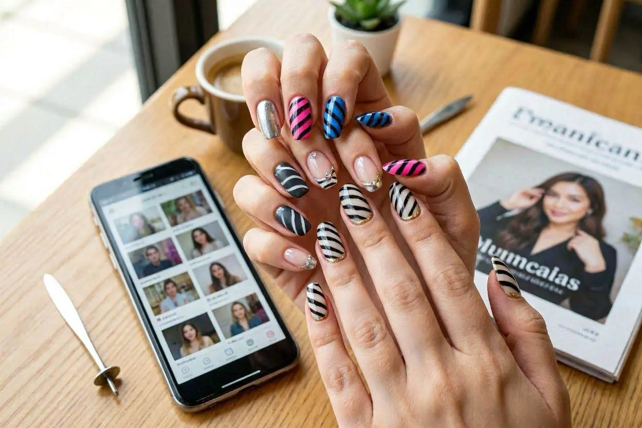 Viral Social Media Zebra Nail Trends