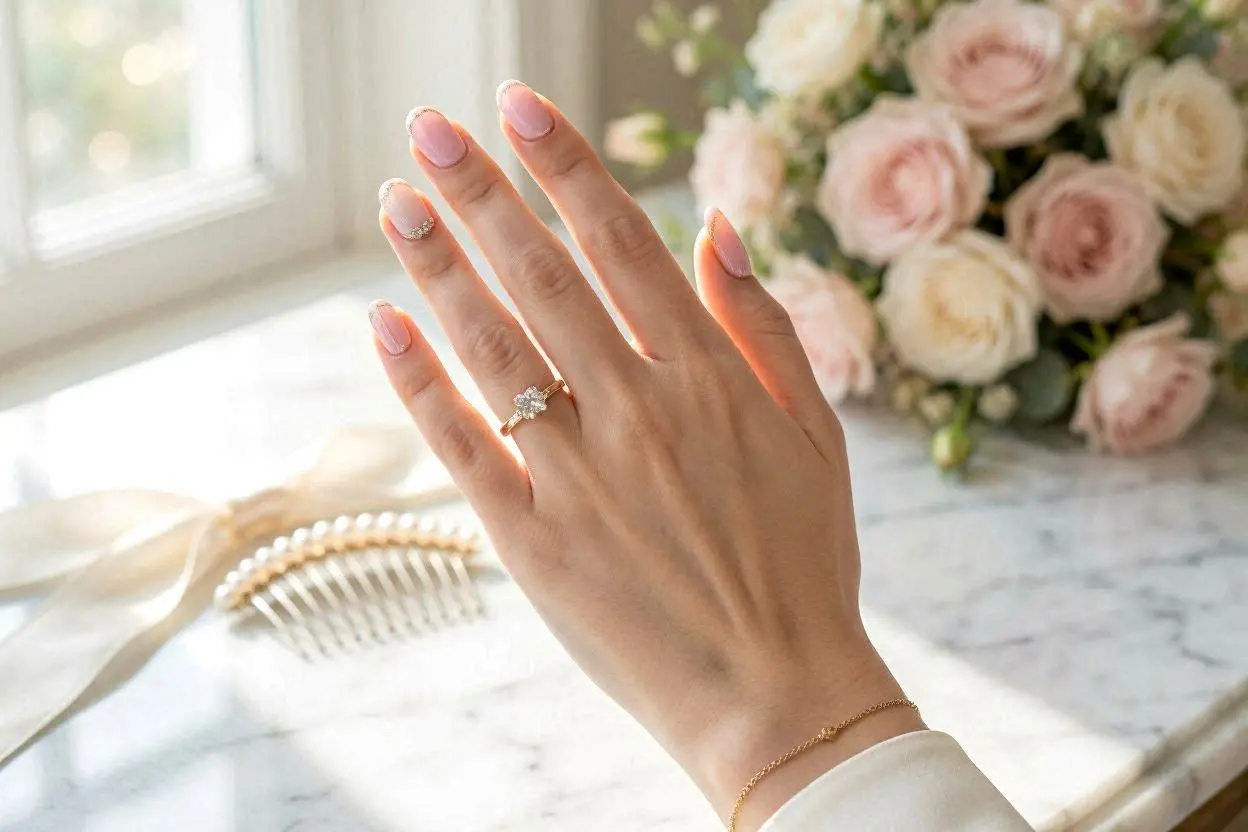 Wedding Baby Pink Nails Ideas