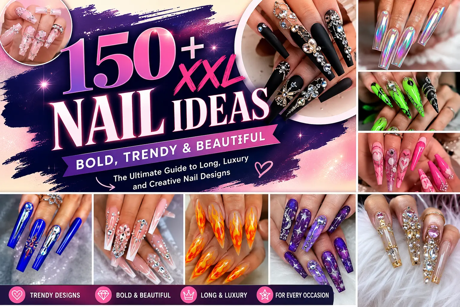 140+ XXL Nail Ideas That Are Bold, Trendy, and Impossible to Ignore 1 XXL Nail Ideas