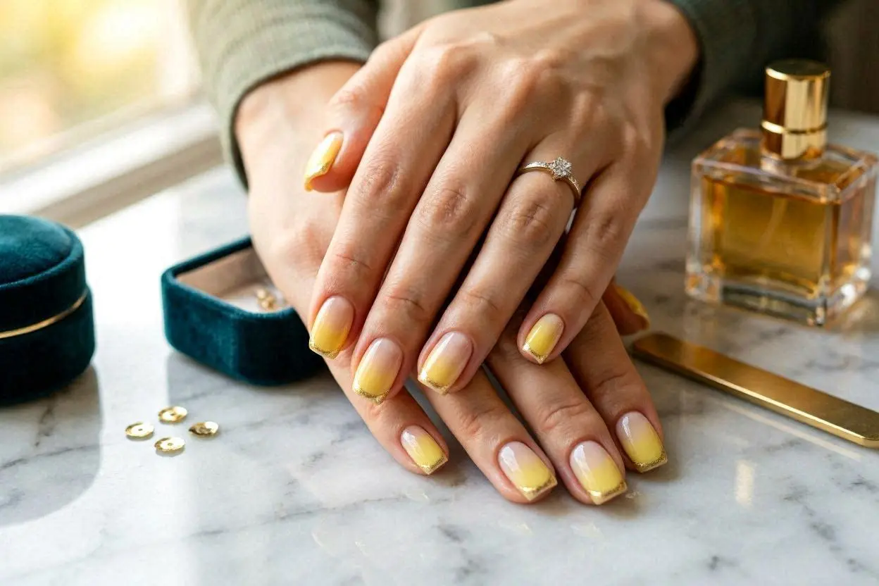 Yellow French Tips Nail