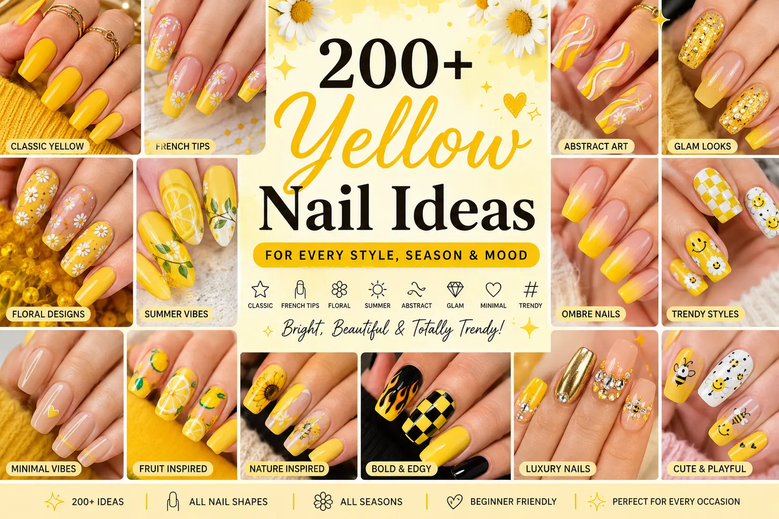 200+ Yellow Nail Ideas That Will Brighten Your Entire Look in 2026 1 Yellow Nail Ideas