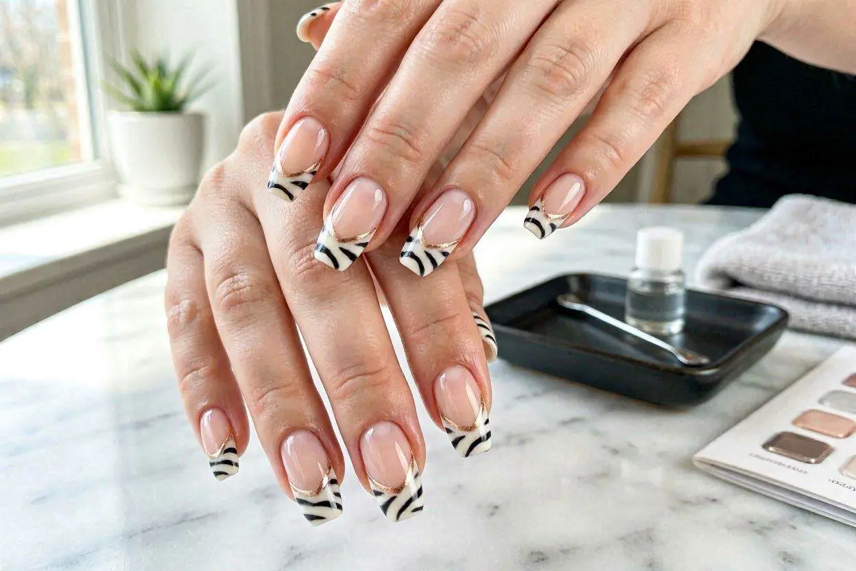 Zebra French Tips