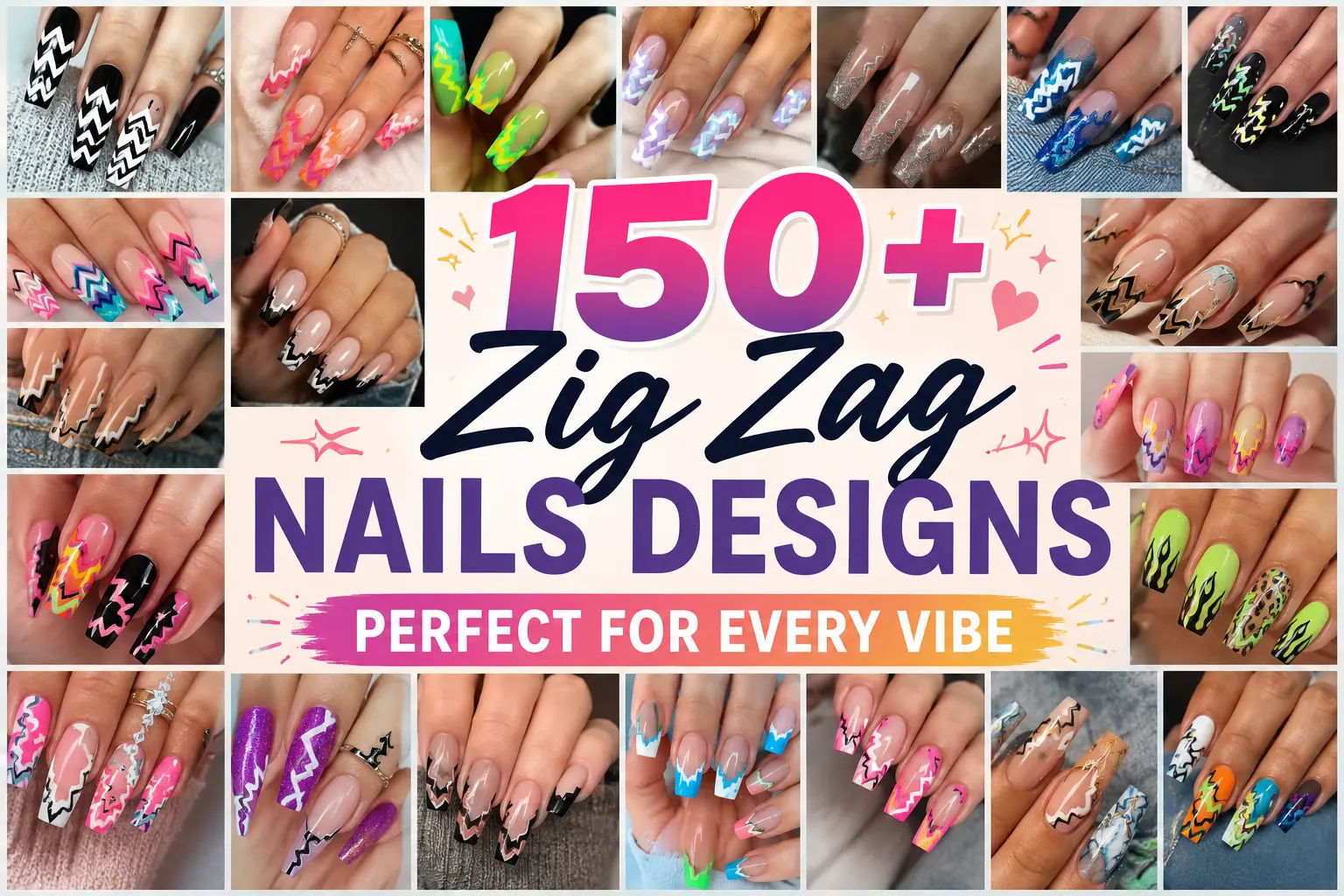150+ Zig Zag Nails Designs Perfect for Every Vibe 1 Zig Zag Nails Designs