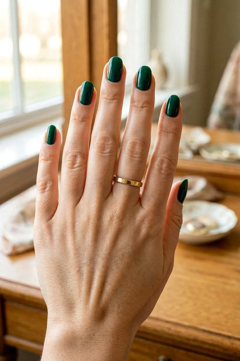 Classic Timeless Green Nails