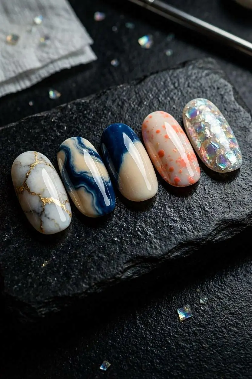 Abstract & Artistic Oval Nail Designs